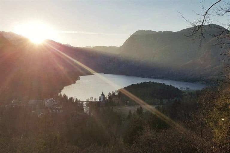 pec sunset lake bohinj