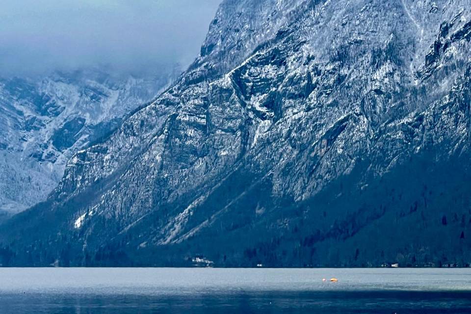 winter swimming lake bohinj slovenia